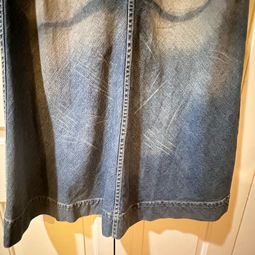 Rare Ralph Lauren Sailor Style Buttons Lace Up Tie Denim Cotton Skirt Size 12 - Picture 4 of 14